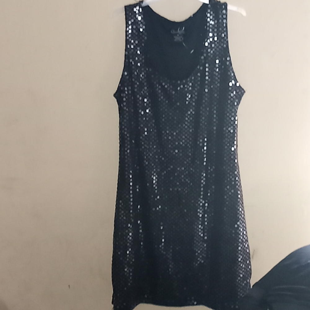 Black sequence dress
